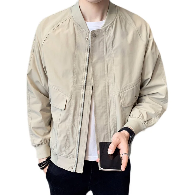 

Nice Popest Solid Autumn Mens Jackets Male Casual Zipper Summer Jacket Men Spring Casual Outwear Men Thin Jacket Man Autumn