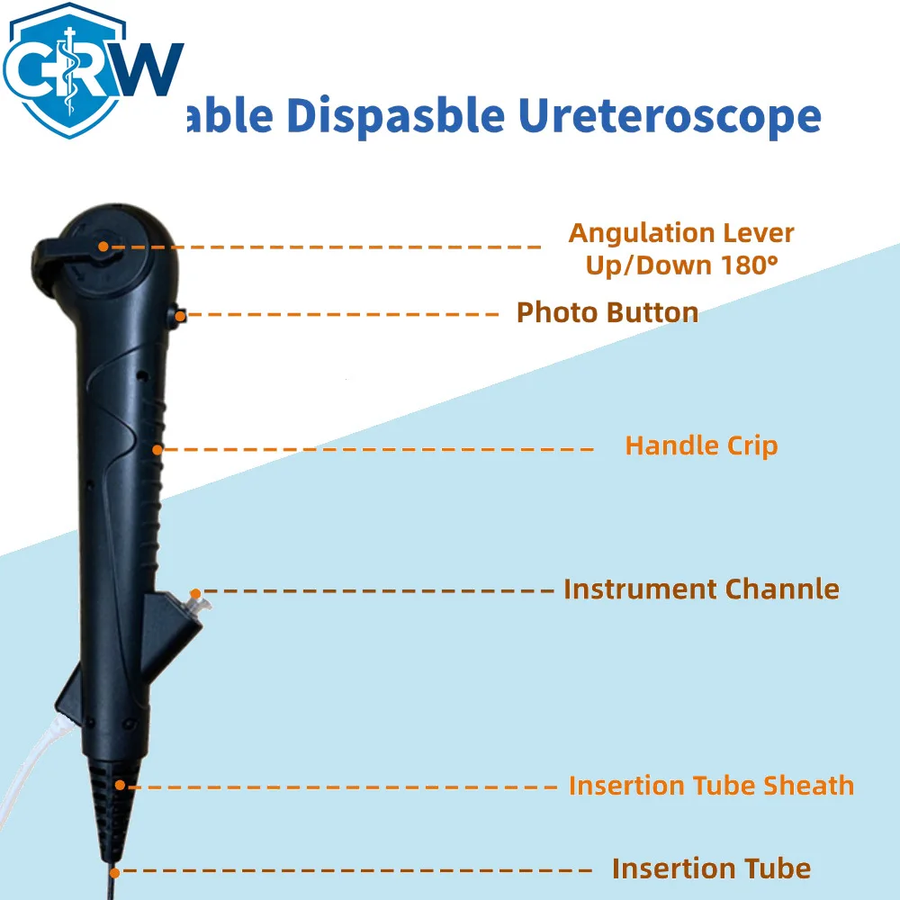 CRW USB 7.5Fr Ureteroscope Flexible   for Urology Borescope for Vet 670mm Big Bending   275°