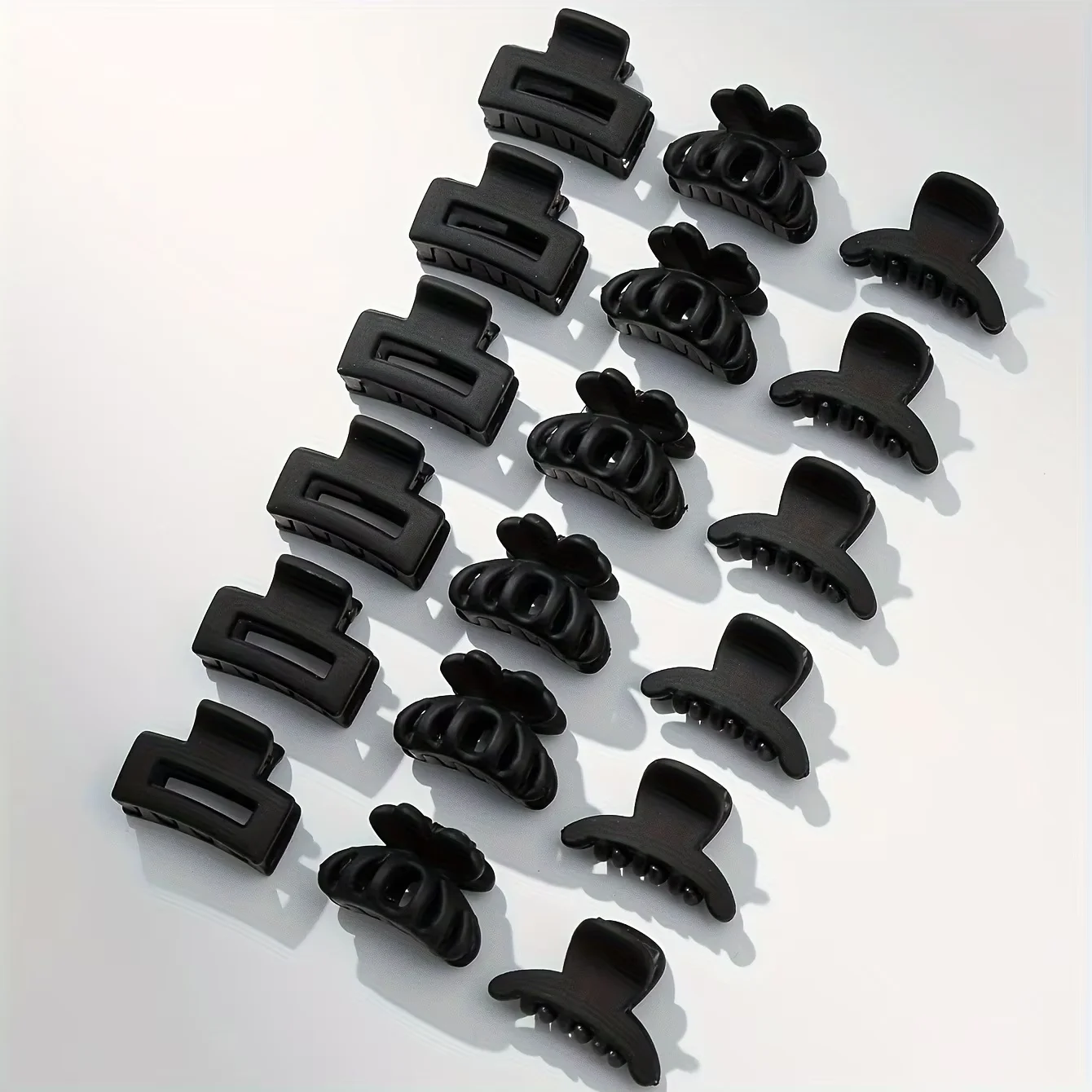 Gymdream Store 18Pcs/set Elegant Geometric Square Bow Black Small Hair Claws Clip Hairpins Barrette Headwear For Women Girls Hair Accessories