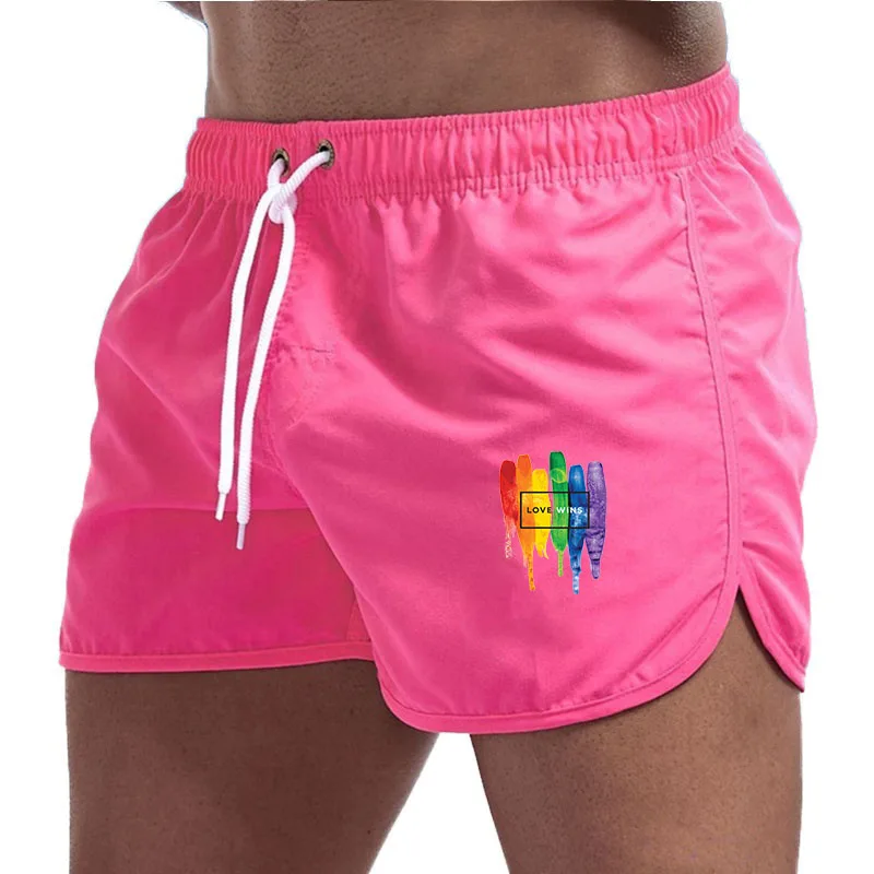 Men Swimming Fitness Shorts, Casual Beach Board Shorts, Swimming Trunks, Men Running Surf Shorts