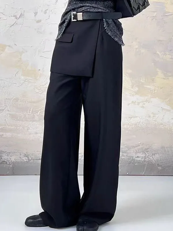 printemps-2025-decontracte-jambe-large-costume-pantalon-design-sens-taille-ceinture-attache-faux-deux-pieces-taille-haute-coupe-droite-pantalons-longs