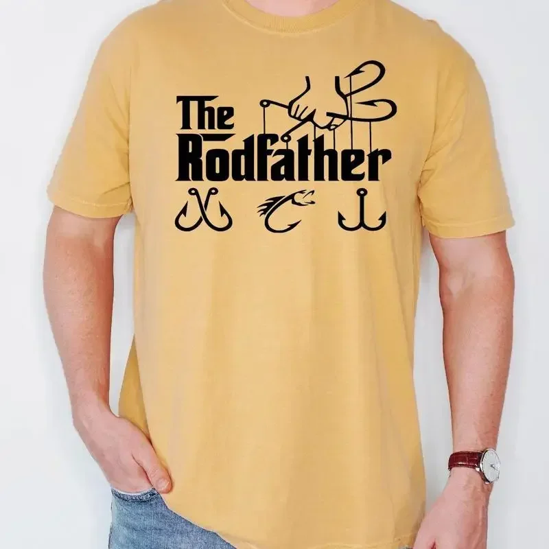 The Rodfather T Shirt Fishing Rod For Men Papa Funny Dad Lover Parody