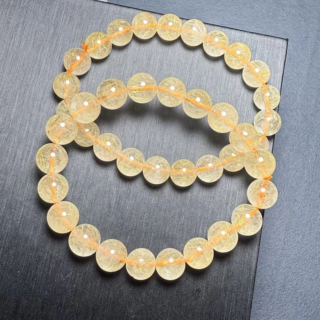 

Natural Venus Rutilated Quartz Bead Bracelet Wealth Beads Crystal Quartz Fashion Jewelry Gift For Women 1pcs 7/8/9/10MM