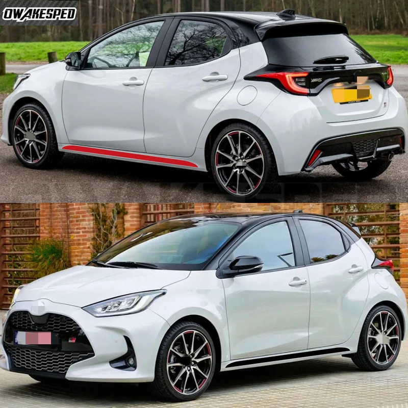 

Carbon Fiber Sport Stripes For Toyota Vitz Yaris Car Door Side Skirt Sticker Auto Body Decor Vinyl Decals Tunning Accessories