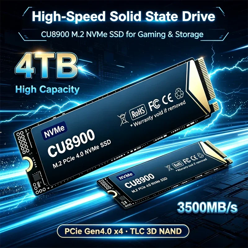 SSD M.2 NVMe 2280 CU8900, 3500 MB/s, transferência rápida, disco rígido interno, 500 GB, 1 TB, 2 TB, 4 TB, disco de estado sólido para PC de jogos e portátil.