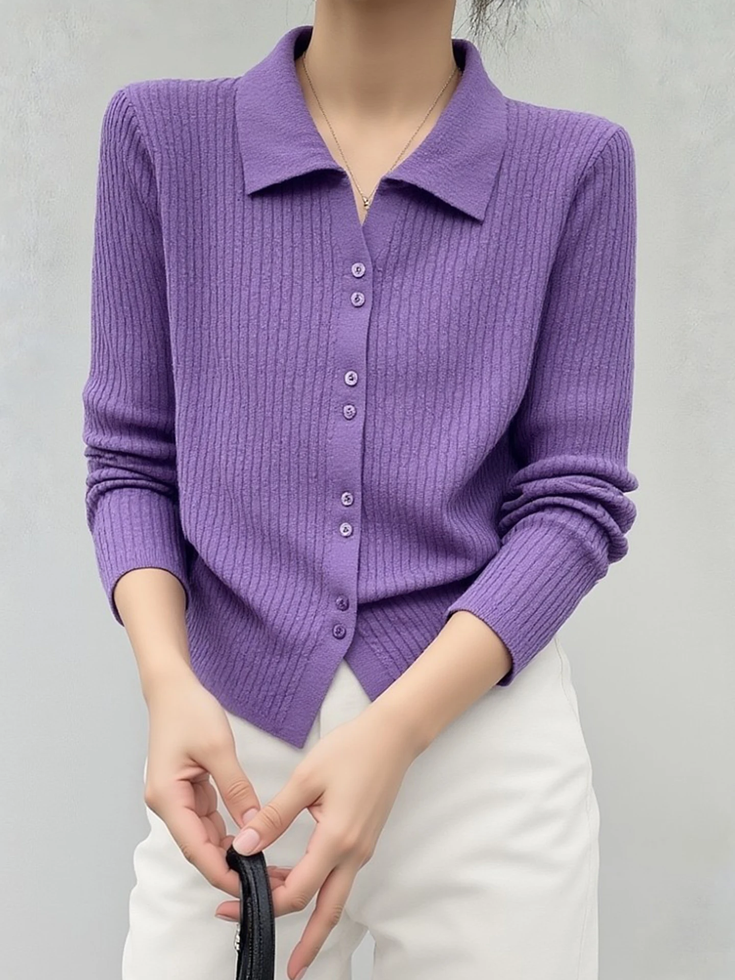 

Soft Thiened Ne Open Cardigan Luxury Knitted Sweater Winter Casual Versatile Long Sve Color Women's Top