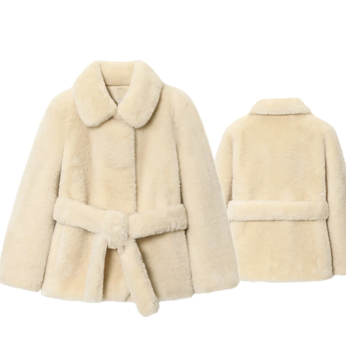 

Maxdutti французская минималистичная бежевая элегантная куртка из искусственного меха модная и элегантная зимняя куртка для женщин женская одежда топы