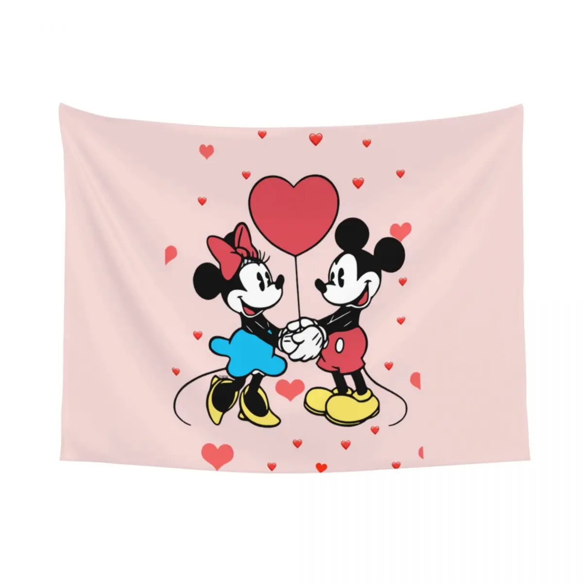 Custom Mickey Mouse Minnie Mouse Heart Tapestries for Bedroom Dorm Valentine's Day Hippie Wall Hanging Tapestry Home Decor