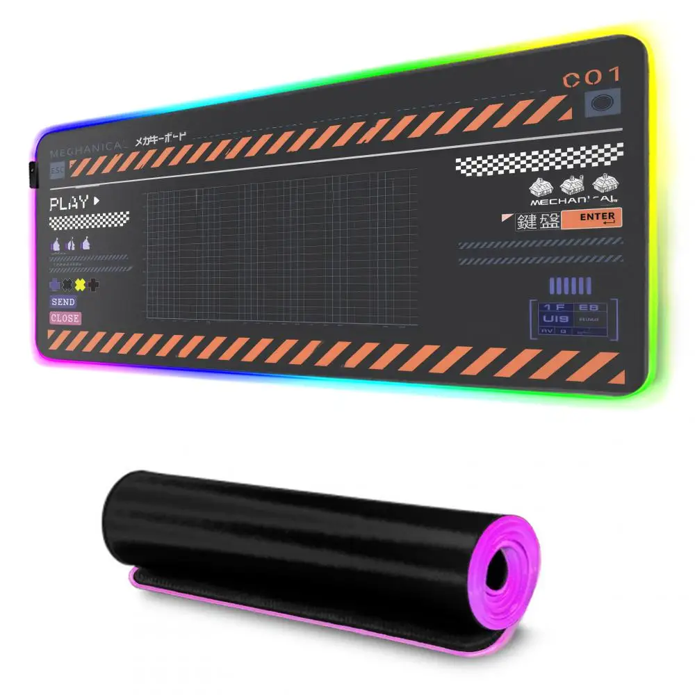 Alas Mouse Keyboard Mekanik Jepang untuk FPS eSports RGB Keyboard Gaming Ekstra Besar LED Matras Besar 1000x500mm XXL Gamer