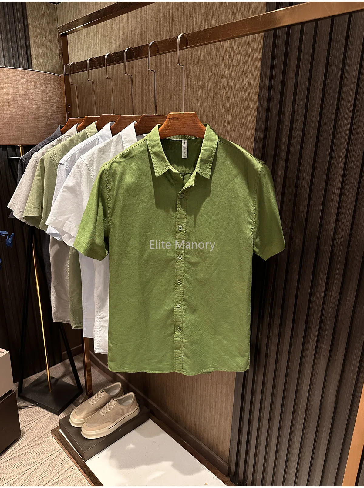 [Cotton and linen blend, taking into account comfort and relaxation] Summer new men's versatile solid color cotton and linen sho