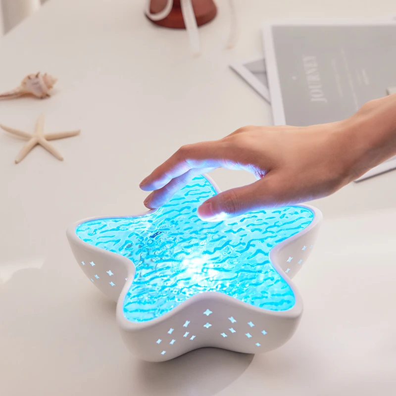 

Светодиодная лампа для проектора Ocean Wave, ночник в виде морской звезды, перезаряжаемый RGB Северное освещение, романтическое окружающее освещение для вечеринки в спальне