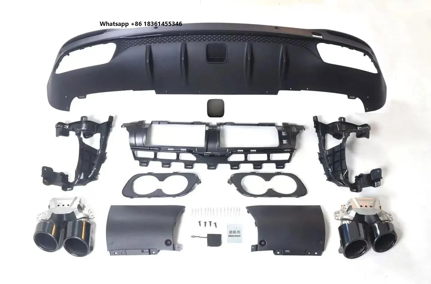 For  GLE Class W167 Upgrade To GLE53 Style Rear Lip With Exhaust Dream Garage GLE53 Rear Diffuser With Exhaust Tip