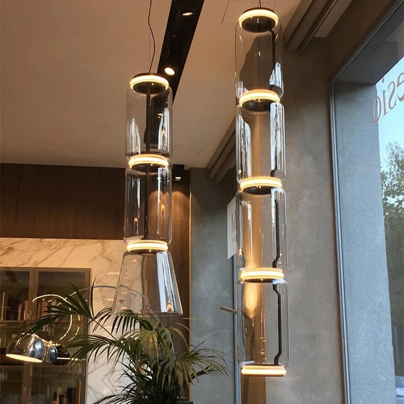 Nordic Transparent Glass LED Pendant Lighting Chandelier for Living Room Kitchen Dining Room Interior Decoration Lighting