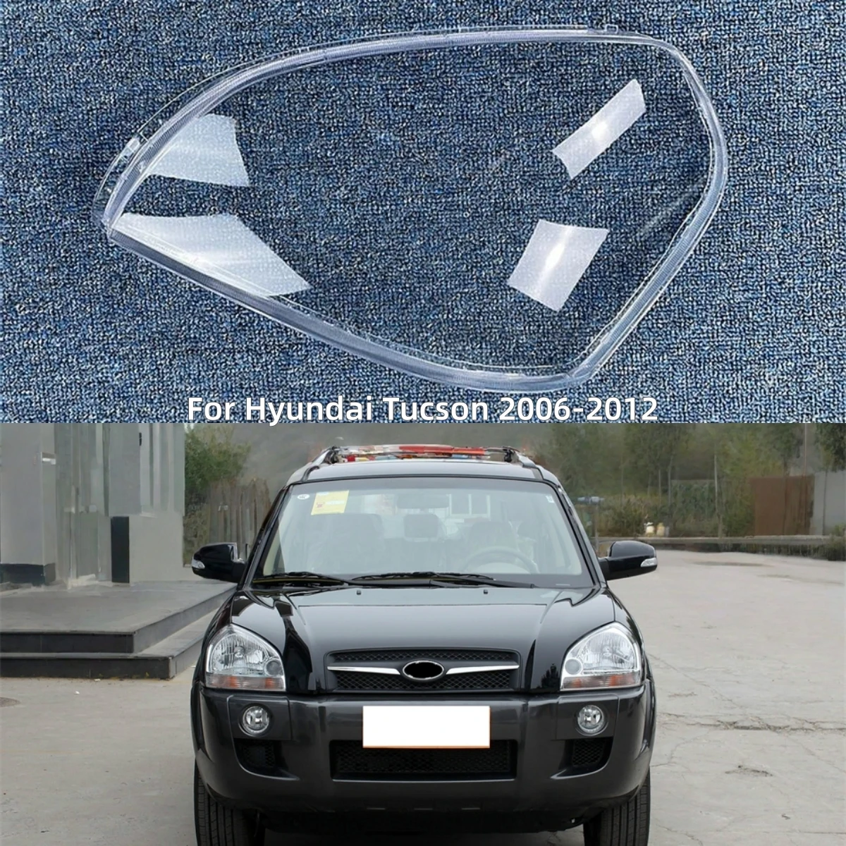 For Hyundai Tucson 2006 2007 2008 2009 2010 2011 2012 Car Accessory Polycarbonate High Gloss Fully Transparent Head Lampe Cover