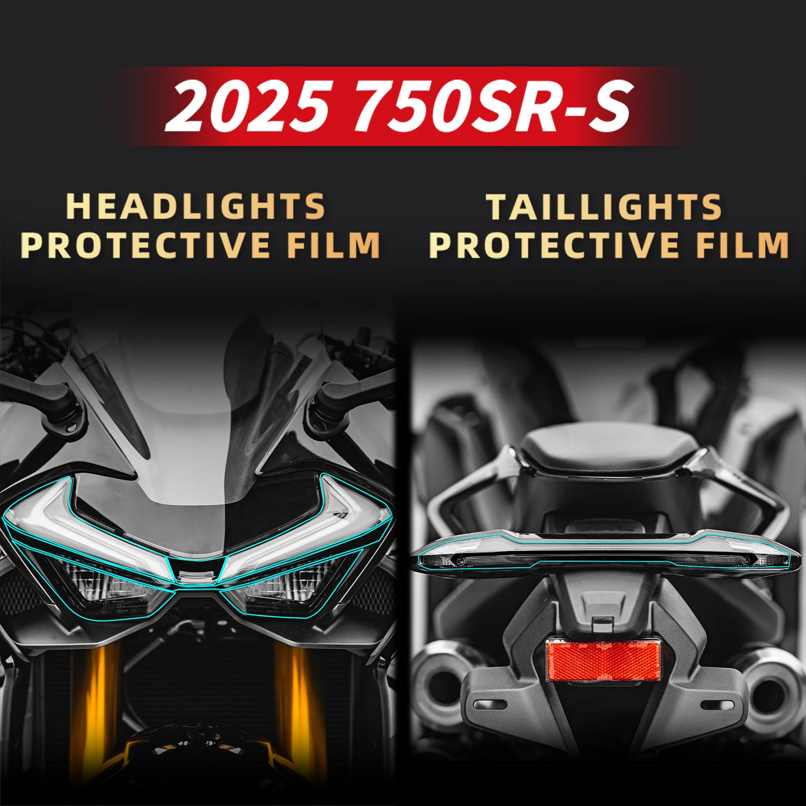 Suitable for 2025 CFMOTO 750SR-S LED Neon Film TFT Screen Protector Precision-Cut UV-Resistant Anti-Scratch Mod Parts