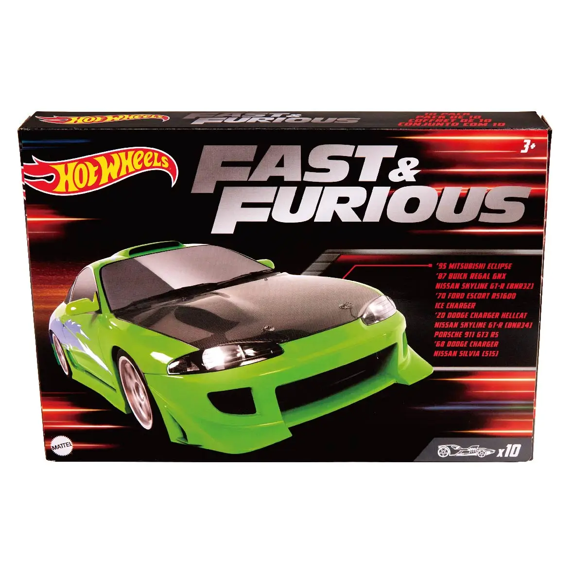 Hot Wheels Cars Fast & Furious Ten Per Set 1/64 Metal Die-cast Model Collection Toy Vehicles