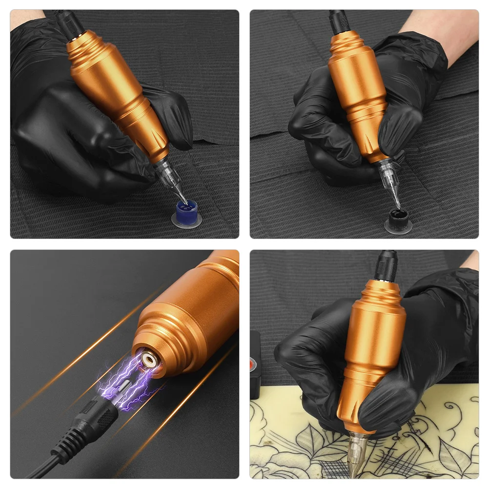 

Вращающаяся портативная электрическая ручка для татуировки из алюминиевого сплава для долговечных татуировок своими руками, компактная износостойкая бытовая татуировка