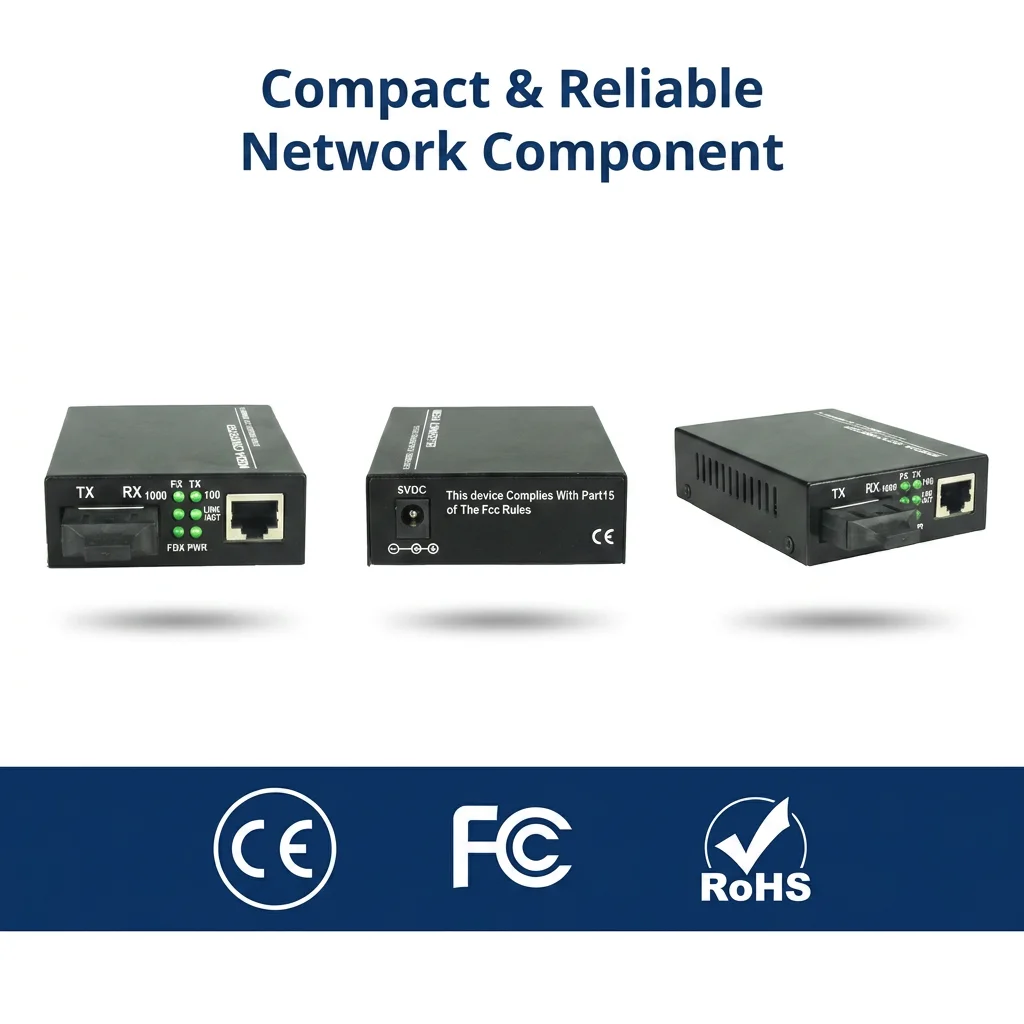 1 Pair Gigabit Fiber Media Converter Dual Fiber SC Single Mode 20km Ethernet RJ45 Optical Transceiver 1000Mbps Duplex Kit