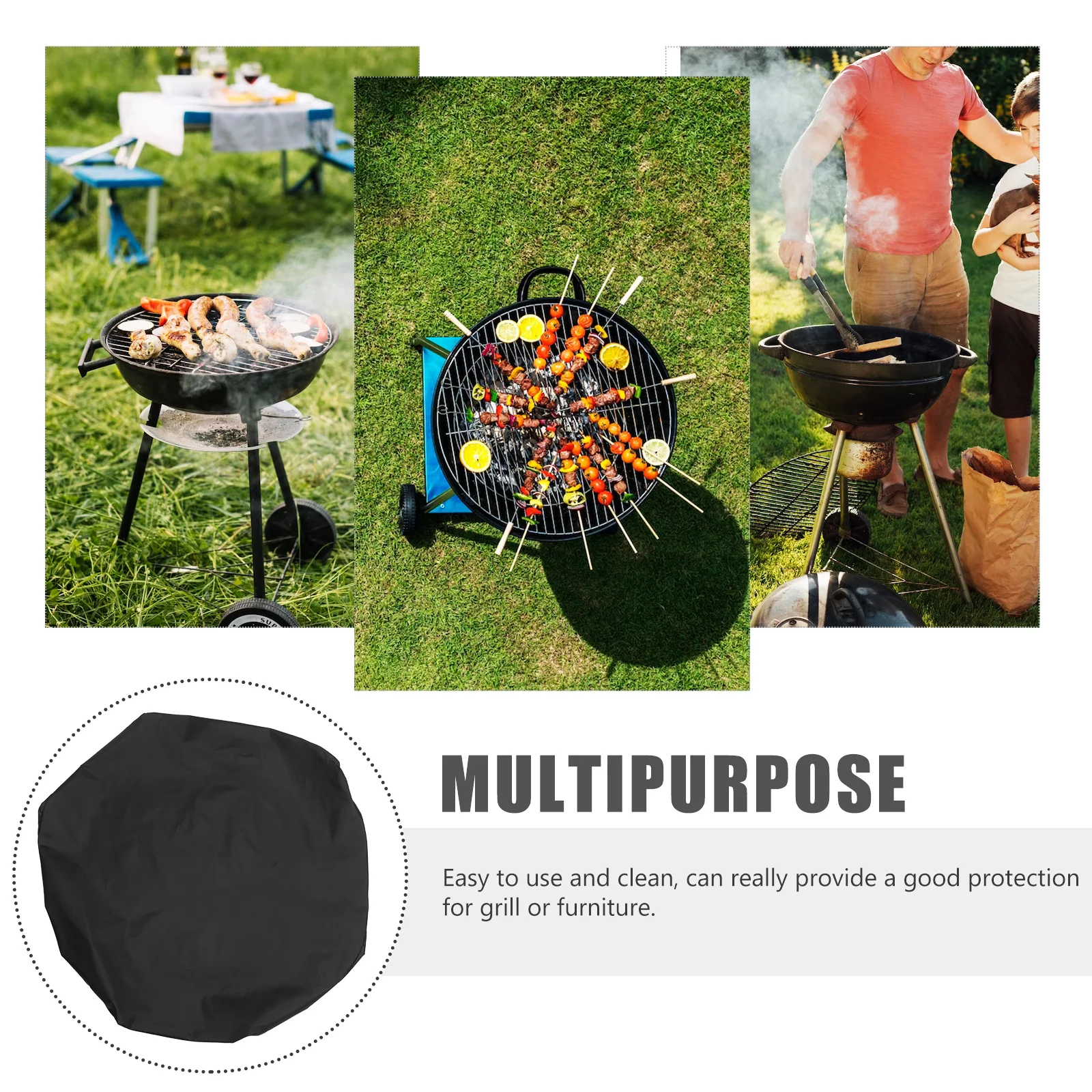 

112 см аксессуары для барбекю, водонепроницаемая ткань Оксфорд, крышка для гриля, устойчивая к ультрафиолетовому излучению, пылезащитная черная ткань для духовки для барбекю