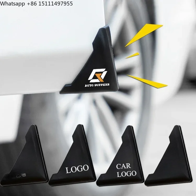 2 Pcs Black Anti-Scratch Car Door Corner Protection Sticker Anti-Collision Anti-Collusion for Car Front Door Auto Car