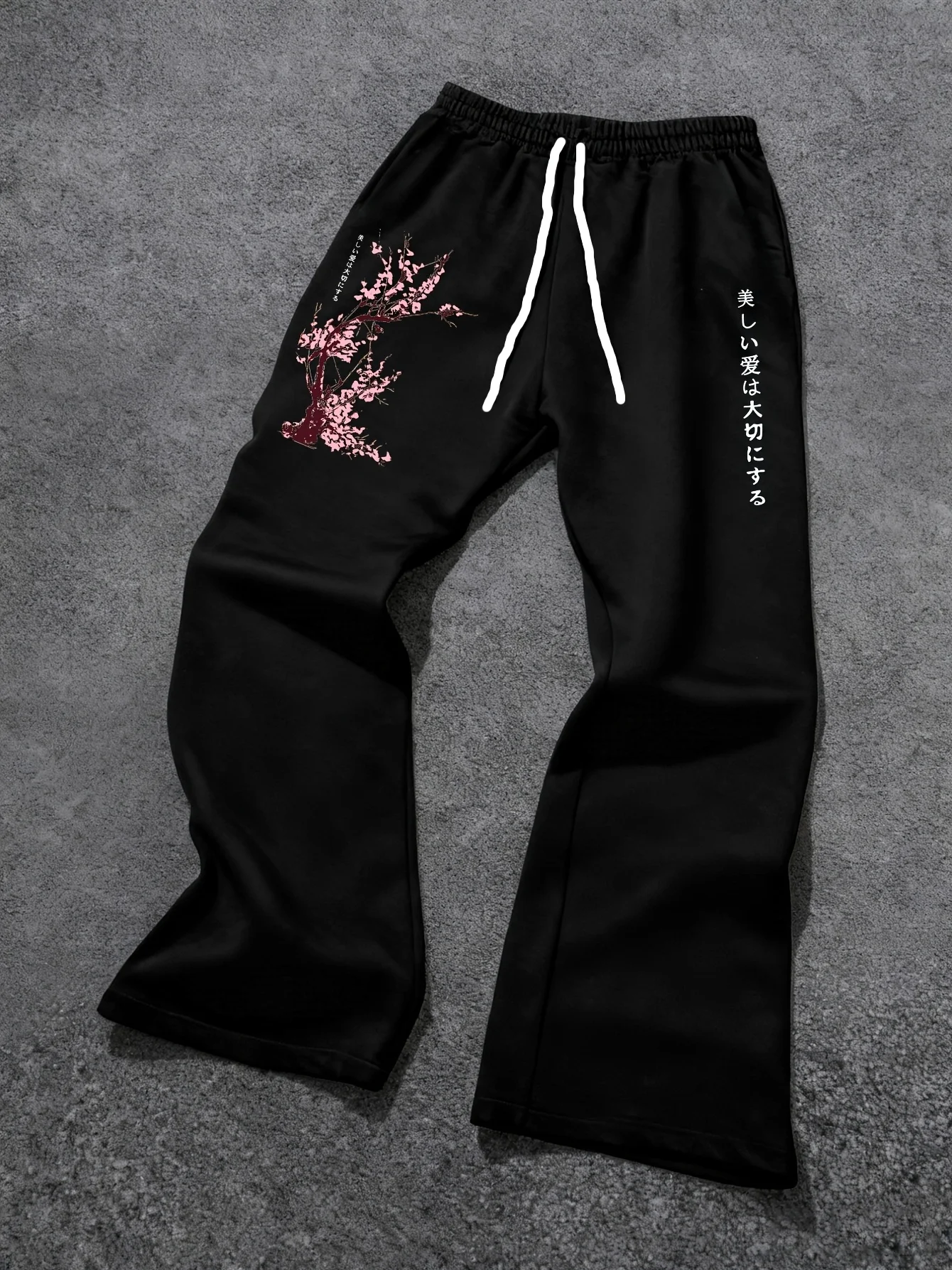 2026 Summer Grey Plum Blossom Sports Pants 3D Wide Leg Quick Drying Pants Men's and Women's Street Wear
