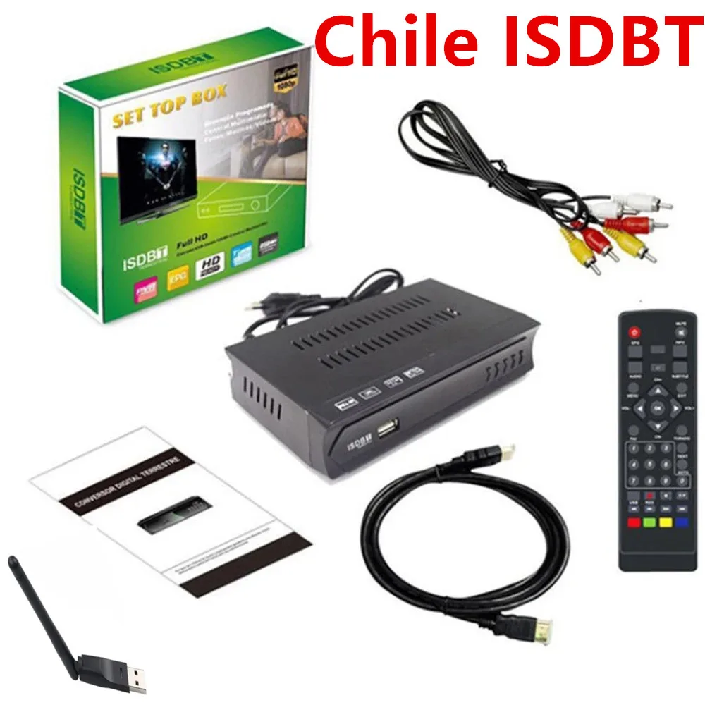 Chile Digital HD TV Decoder I-SDBT Set Top Box Terrestrial Video Broadcasting TV Receiver Tuner  FTA Decodificador ISDBT