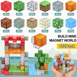 Magnetic Blocks | 102PCS Magnet Building Cube Game, Constructions Toys for Boys & Girls Age 3-4, 5 6 7 8 9 10, STEM M