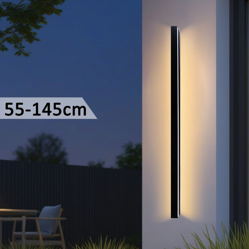 

Настенный светильник для улицы и дома, современный длинный светодиодный светильник-полоса, настенный светильник-бра, 55-145 см, 220 В, декоративный светильник