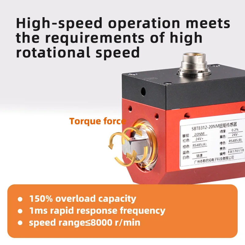 Dynamic Torque Sensor with Surge Protection & Data Acquisition, Ideal for Large Shaft Monitoring in Outdoor