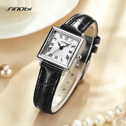 Sinobi Square Elegant Women's Watches Original Fashion Ladies Wristwatches HM Style Best Gifts Clock for Wife Zegarek Damski