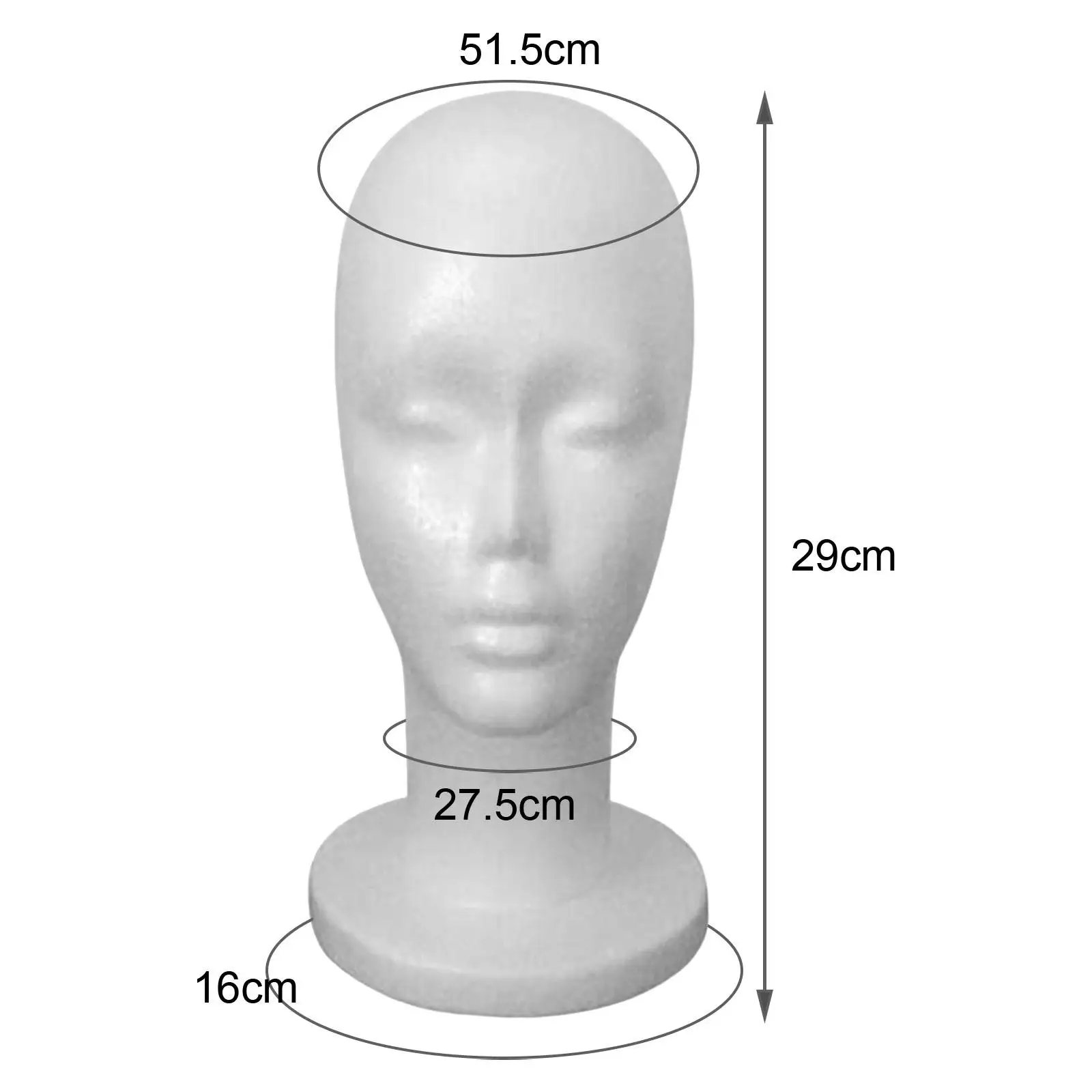 Woman Mannequin Head Model Hat Display Stand White Height 29cm