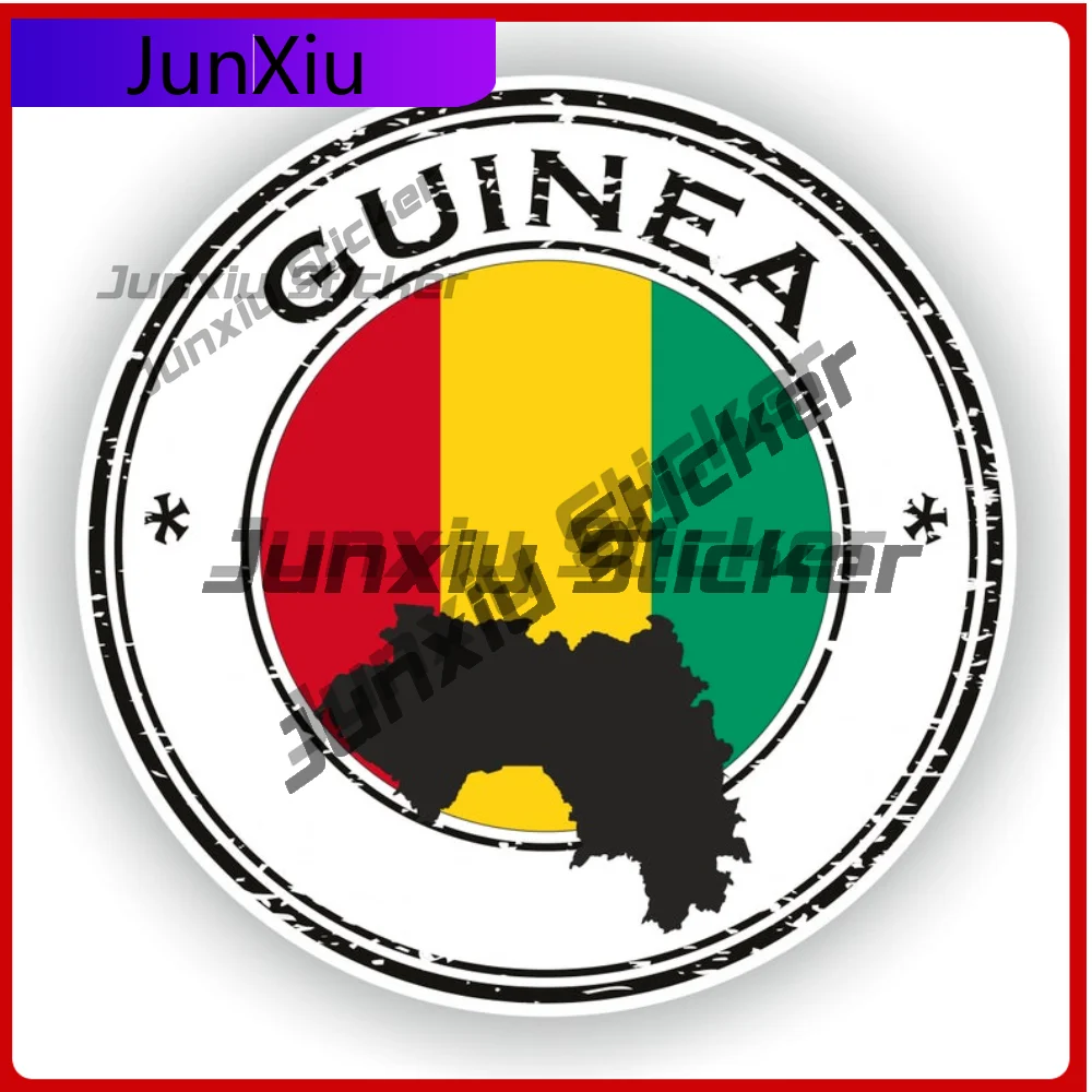 Guinea Seal Featuring Emblem Detail Sticker Round Flag Stickers Surface Protection Scratch Conceal Designed For Bodywork