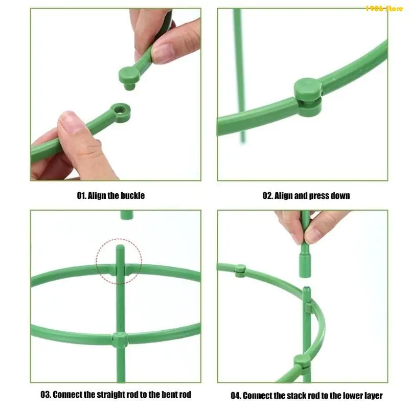 U1JB 2 Layer Durable Plastic Plant Cages Support For Indoor And Outdoor Gardening
