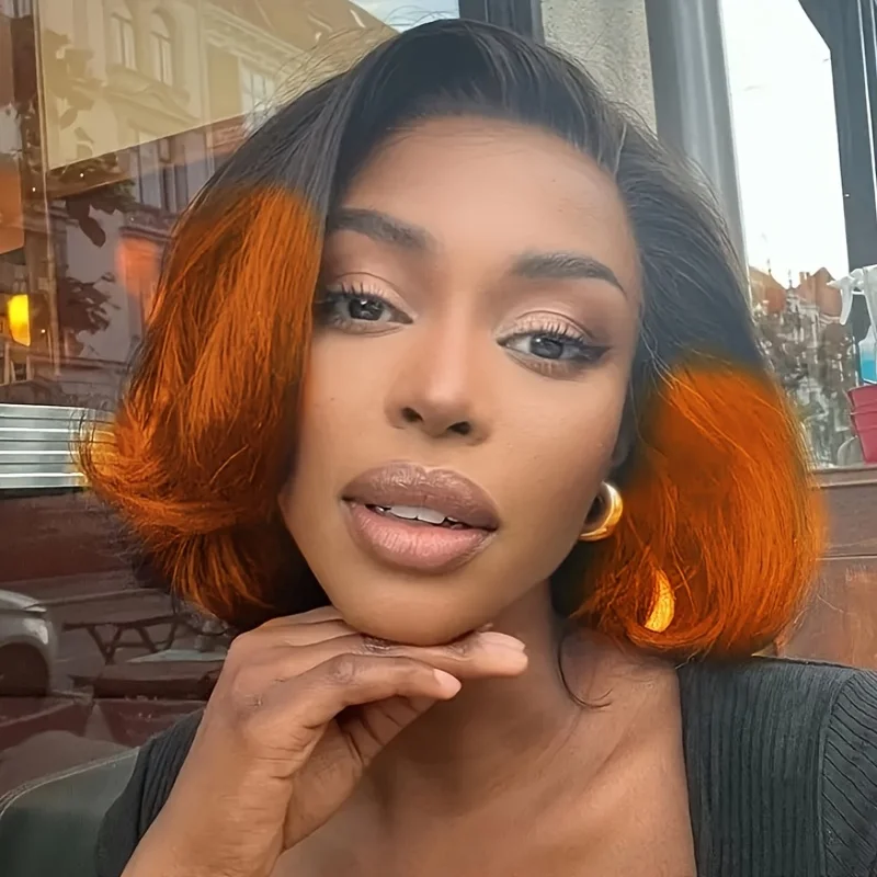 

13x4 frontal lace bob wig 150% density remy hair wig short straight pixie cut human hair wig for women