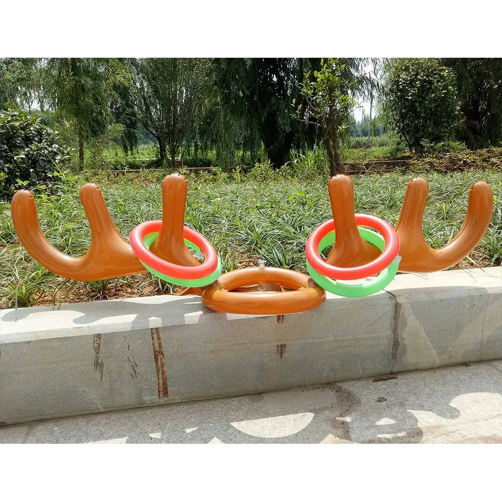 Bricolage jeu de noël noël enfants cadeau jouets gonflables anneau lancer Santa drôle renne bois chapeau