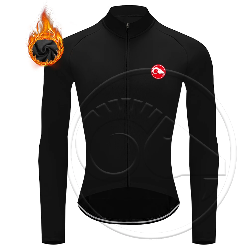 

Winter Thermal Fleece Cycling Jerseys MTB Bike Long Sleeves Clothing Uniform Men's Thermal Fleece Bicycle Maillot Ropa Ciclismo