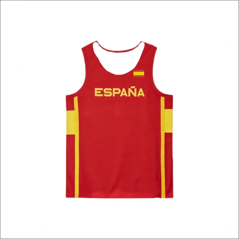 

3D Printed Spain Basketball vest men's training clothes quick drying breathable t sports running loose round neck T-shirt