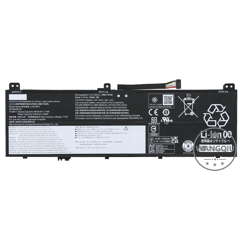 Imagem -02 - Wangqiao-bateria Original do Portátil para Lenovo Ioga 14arp 14irl Yoga 16irl8 L22c4pa1 L22m4pa1 L22l4pa1 L22d4pa1 L22b4pa1
