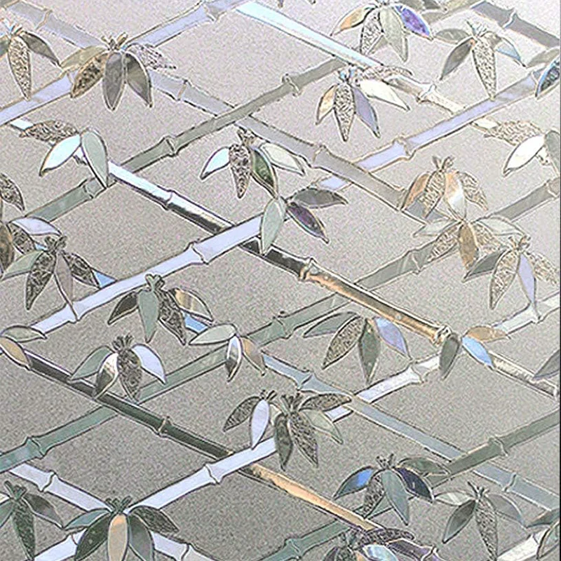 Bambus-Rhombus-Design-Fensterfolie, statische Frischhaltefolie, ungiftig, für Wohnzimmer, Küche, Flur, Veranda, Büro, Glasfolie