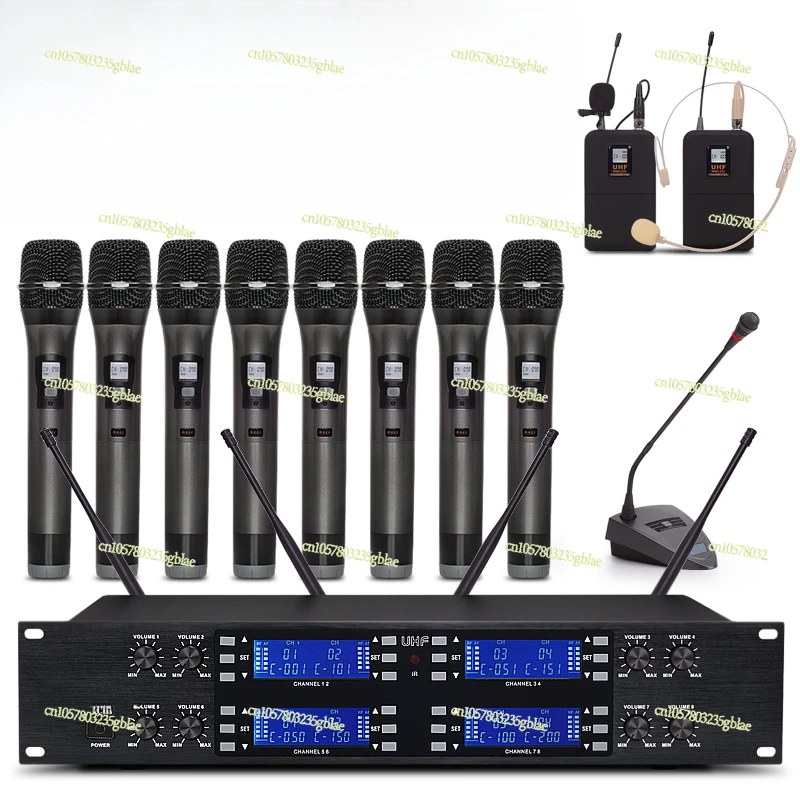 One-to-eight Professional Wireless Conference Microphone U-segment Handheld  Collar   Performance Microphone