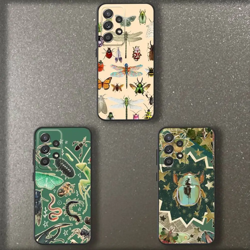 

Art Insect Phone Case For Samsung S 25,24,23,22,30,21,10,9,Ultra,Plus,Lite,FE,4,5 G Soft Black Case