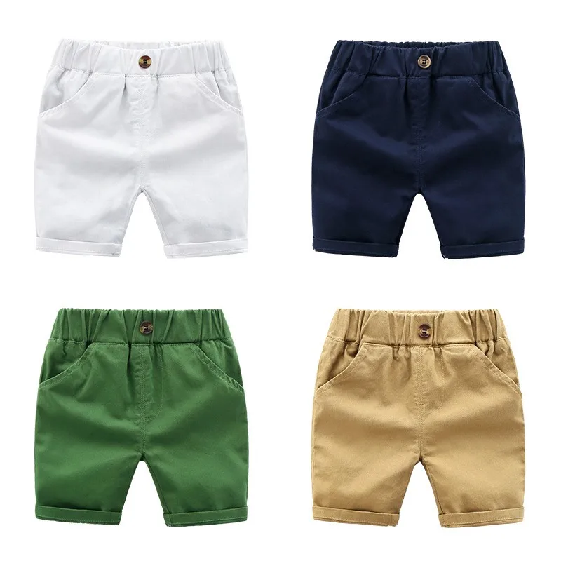 Kid Boy Baby Cotton Five-Point Pants Elastic Waistline Children's Beach Short Pant Summer Solid Color Sports Casual Clothing New