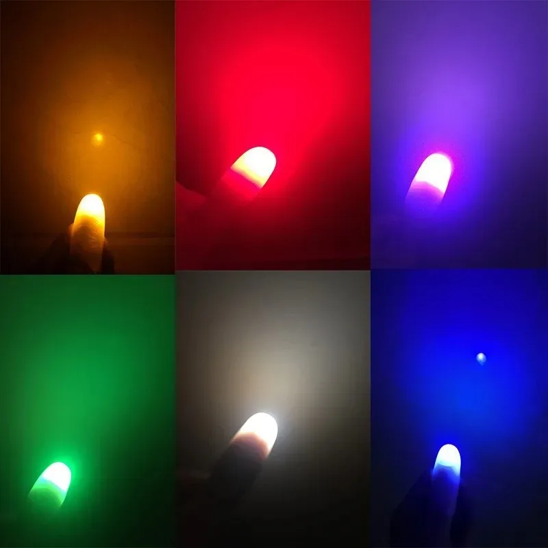 Thumb Finger Light Magic Thumbs Light Toys for Adult Magic Trick Props Led Flashing Fingers Halloween Party Children Toys