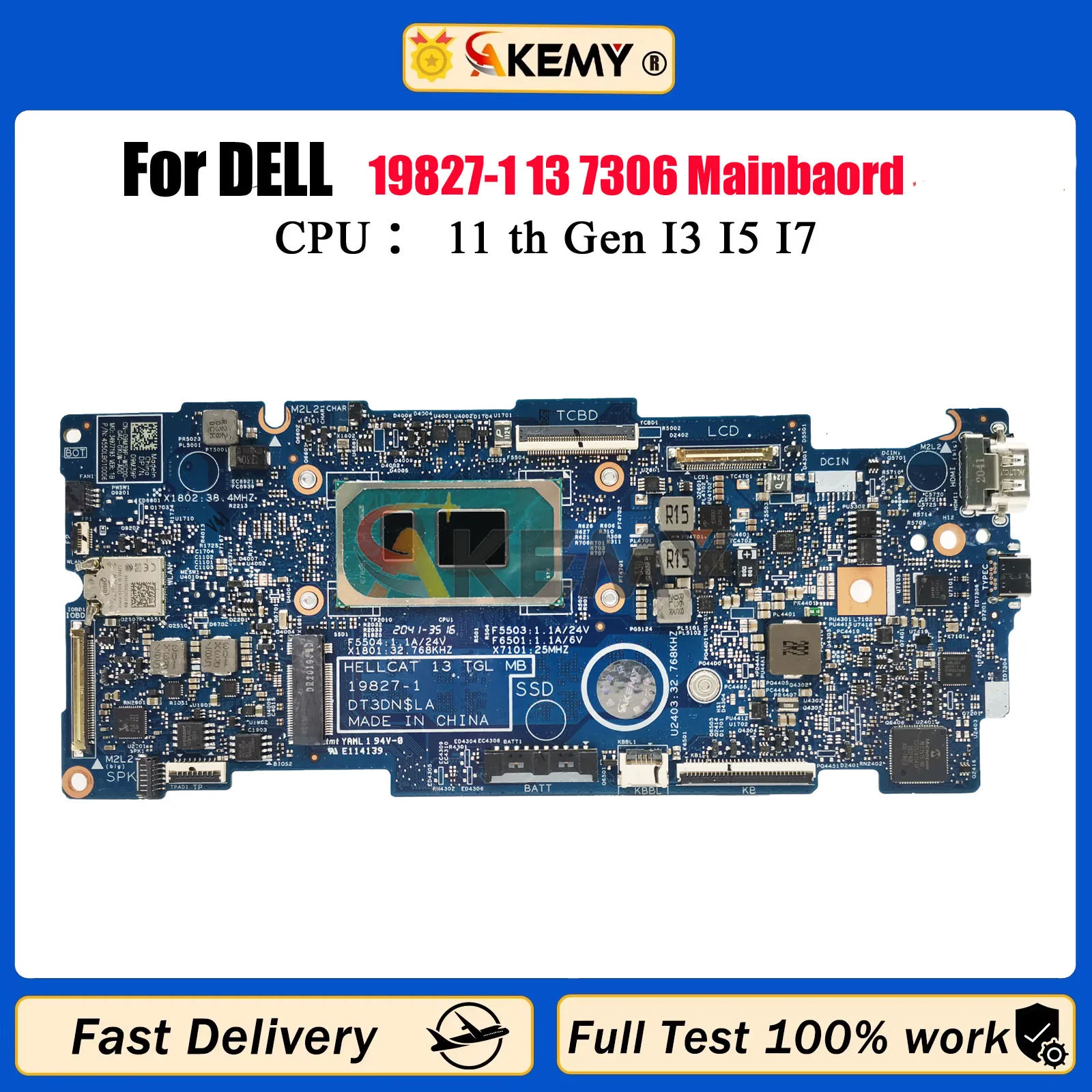 

Материнская плата для ноутбука Dell Inspiron 7306 2-в-1 19827-1 CN-09M39P 9M39P 05X8YX 0GT06K 0FCDVH с i5 i7 работает в порядке