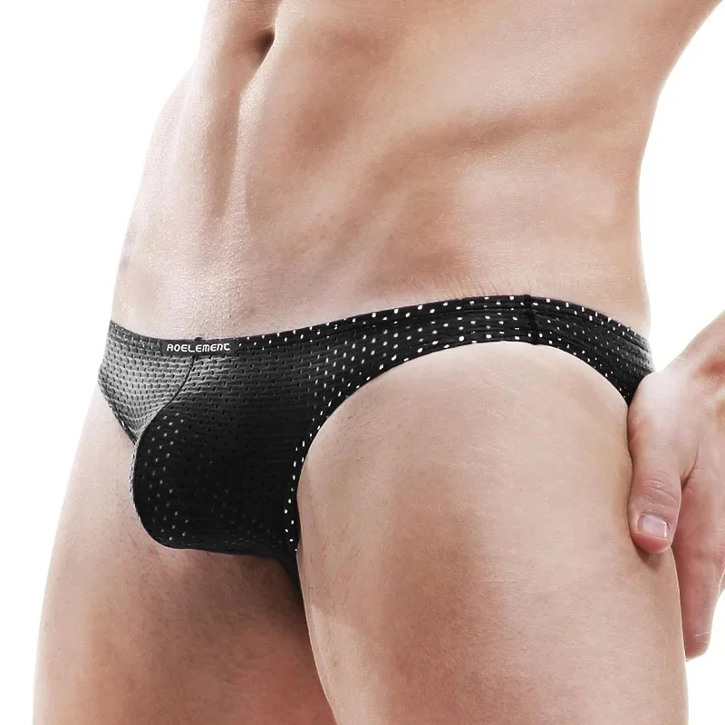 5XL Tight Ice Silk Transparent Underwear Men's Small Briefs Mesh Eye Sexy Youth Underwear Breath Trbottomy Thin Shorts