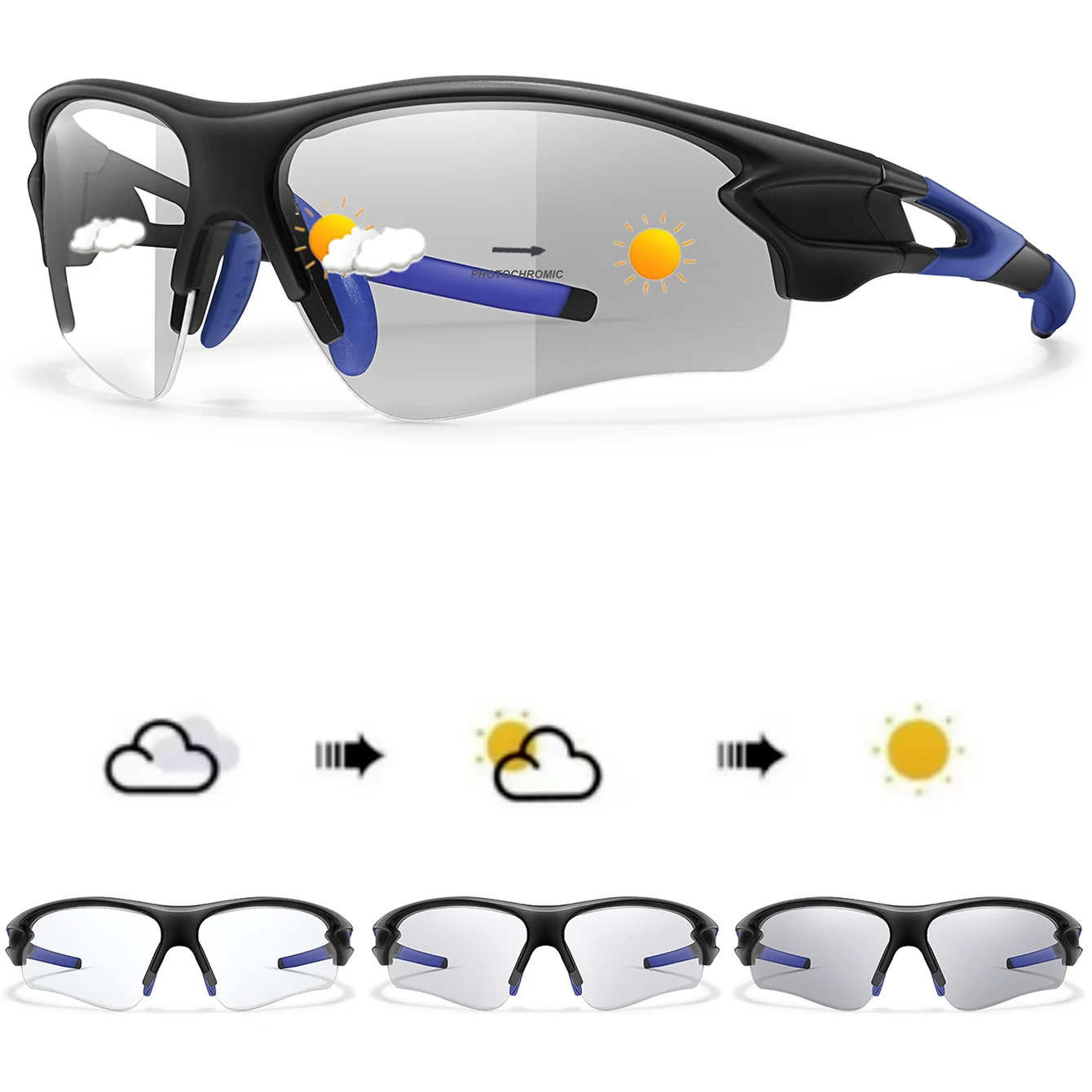 Marke Mode Frauen Männer Photochrome Sonnenbrille Outdoor Sport Angeln Radfahren Laufen Fahren Brillen Frauen Mode Brille