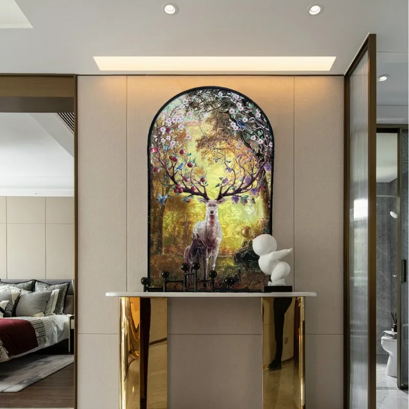 New minimalist Italian pure handmade enamel art glass screen living room entrance