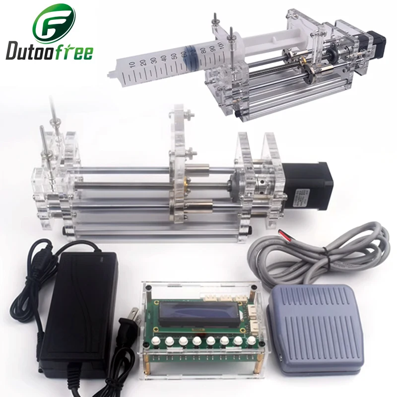 100~240V Laboratory Micro Syringe Pump Desktop Precision Electric Injection Pump Propel Pump Liquid Glue Dispenser 1-200ML