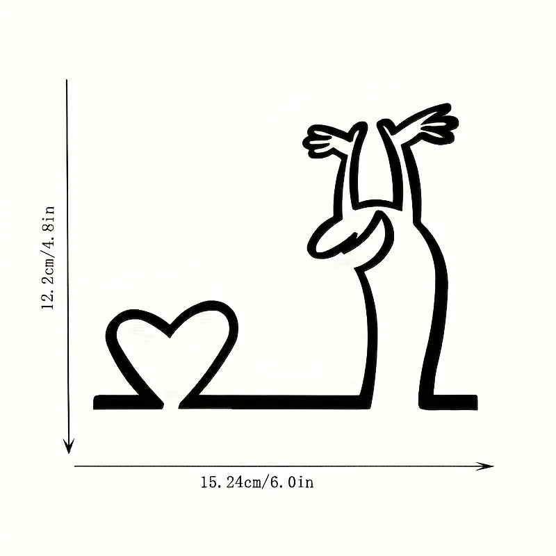 1Pc Minimalist Cartoon Heart Figure Vinyl Sticker, Waterproof Decal For Car Window Laptop Decor, Holiday Gift