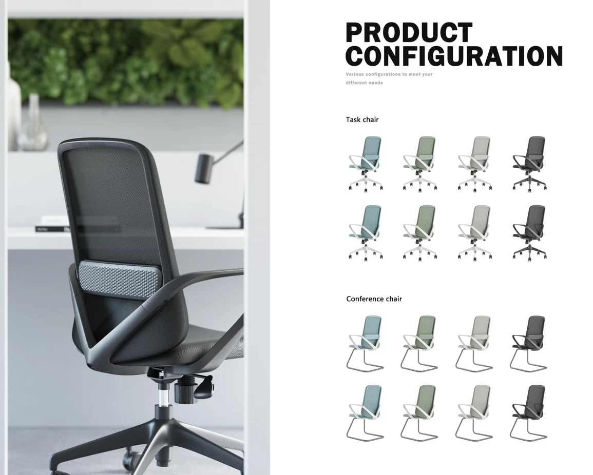 

With 3 Gaslift PP Armrest Luxury Staff Mesh Green Office Chair for Office Employees Modern Ergonomic Swivel Chair
